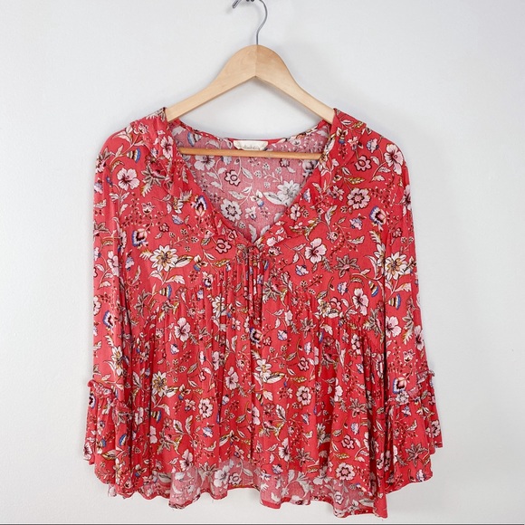Altar'd State Tops - Altar’d State Floral Boho Bell Sleeve Top